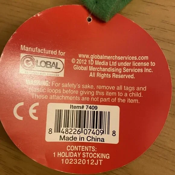 RARE NWT 1D XMAS STOCKING ONE DIRECTION Liam Payne OFFICIAL MERCHANDISE NOS - Picture 5 of 11